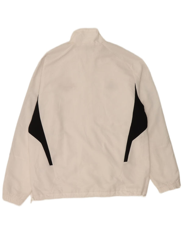 Adidas Veste de survêtement pour homme UK 42/44 Large Blanc Colorblock Polyester
