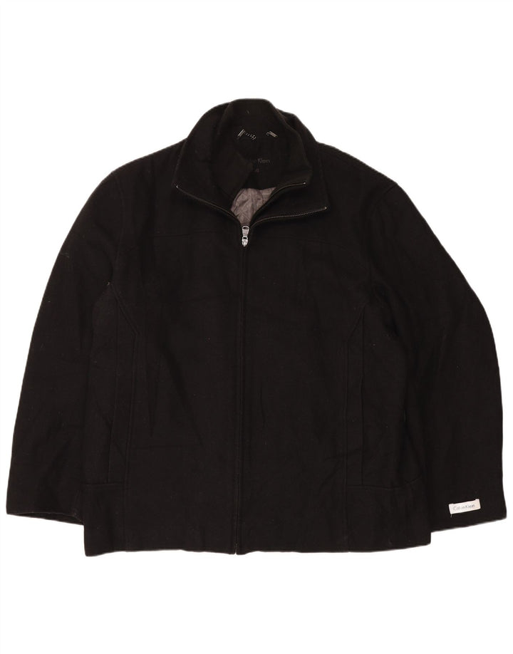 Calvin Klein Veste Bomber Homme UK 40 Grande Laine Noire