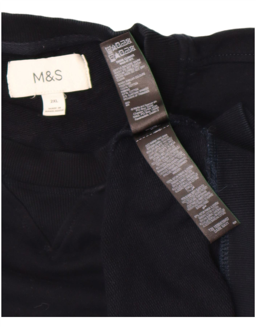 Marks & Spencer Sweat-shirt pour homme en coton bleu marine 2XL