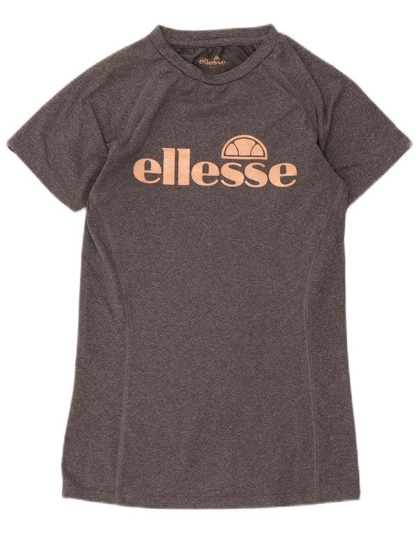 Ellesse T-shirt graphique pour femme UK 10 Small Gris Polyester