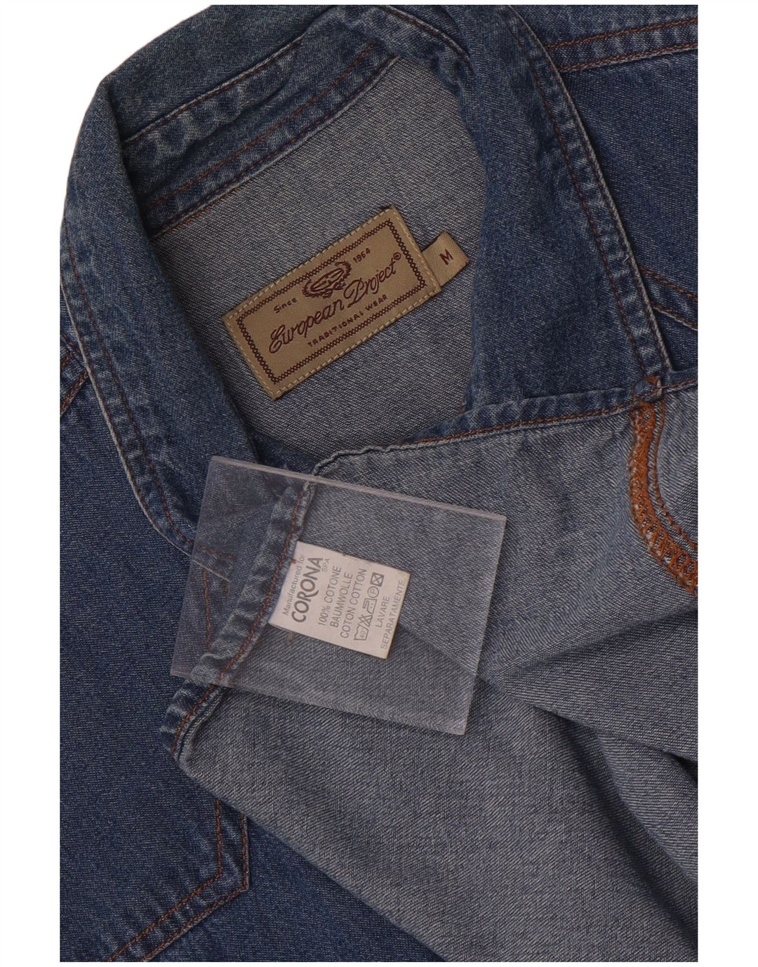 European Project Chemise en Jean Homme Bleu Moyen Coton