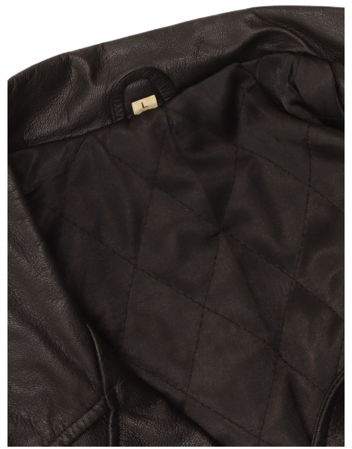 veste en cuir homme vintage UK 40 Grand Noir