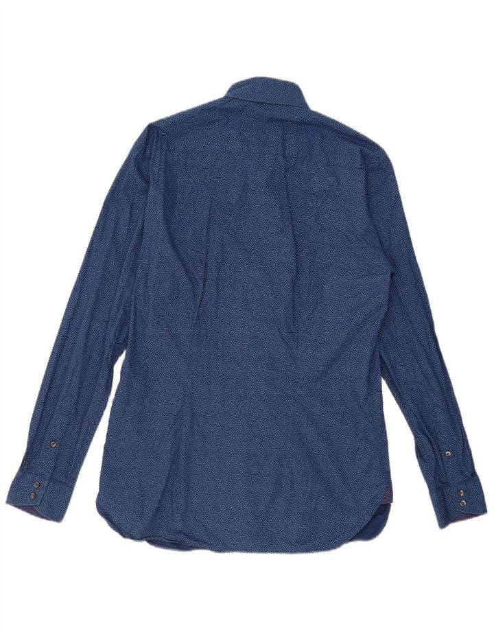 Ted Baker Chemise à motif abstrait pour homme Taille 15 1/2 Bleu marine moyen