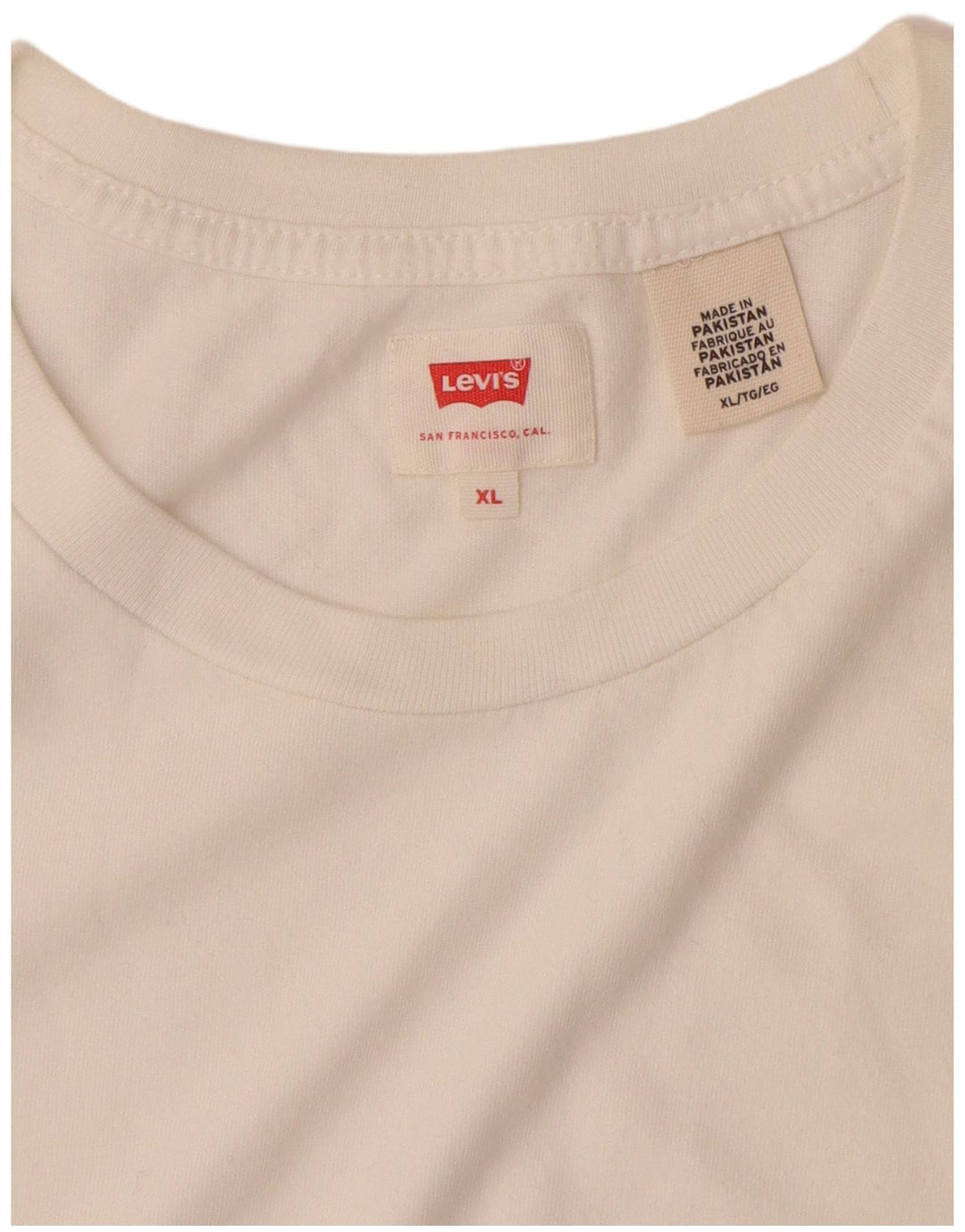 LEVI'S T-Shirt Homme Top XL Blanc Coton
