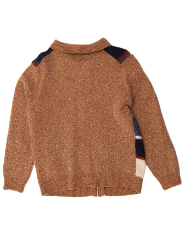 Reiss Pull à col zippé pour femme UK 14 Marron moyen géométrique
