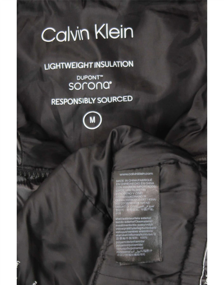 Calvin Klein Veste rembourrée à capuche pour femme UK 14 Medium Noir Polyamide