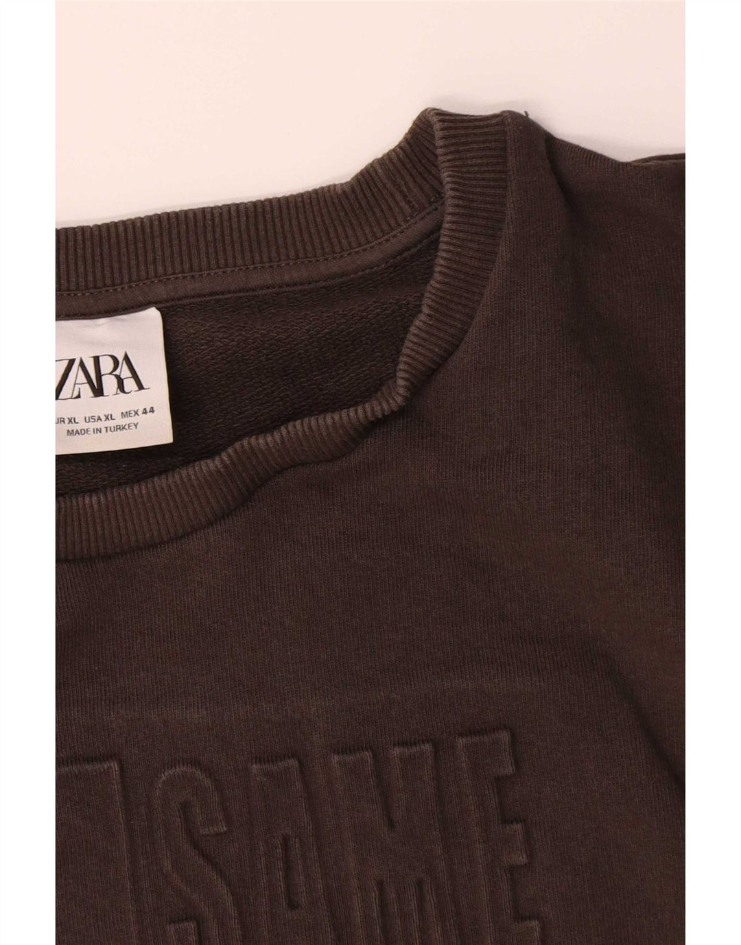 Zara Homme Graphic Sweatshirt Jumper XL Marron Coton