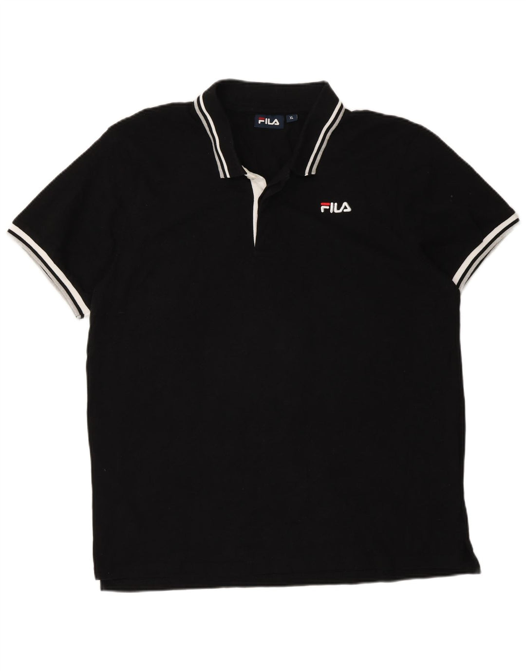 Fila Polo Homme XL Noir Rayé Coton