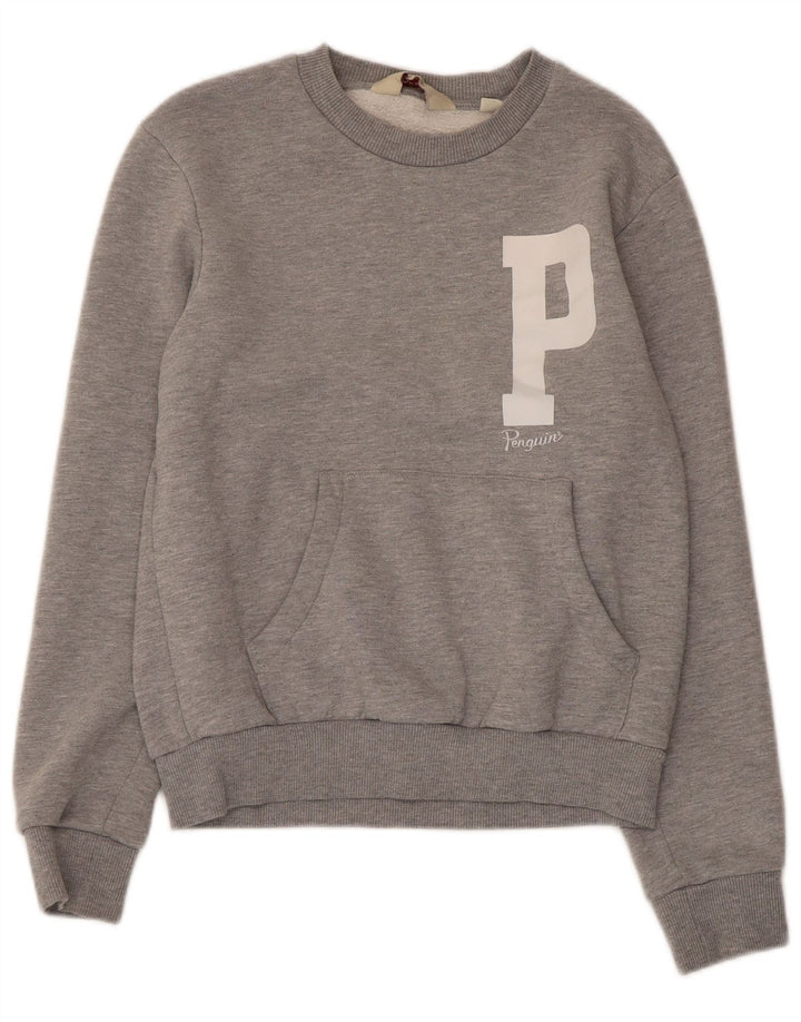 Penguin Sweat-Shirt Graphique Homme Petit Gris Coton