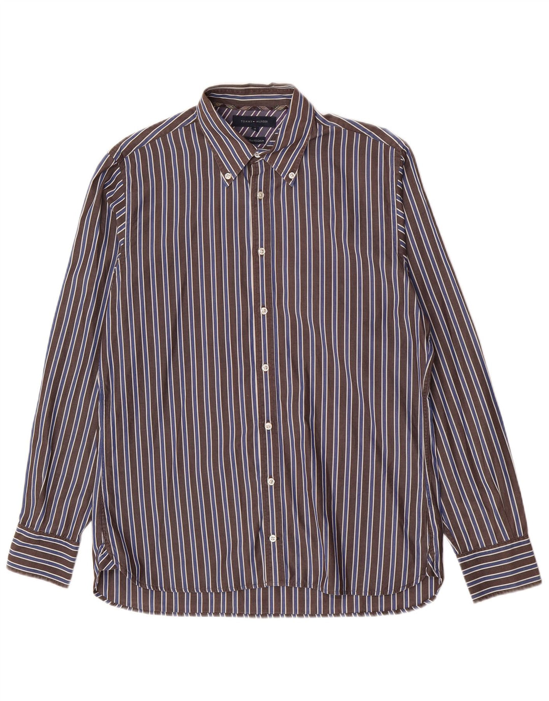 Tommy Hilfiger Chemise Homme Coton Rayé Marron Moyen