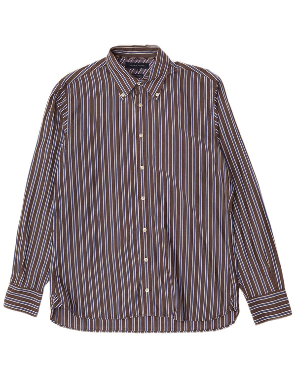 Tommy Hilfiger Chemise Homme Coton Rayé Marron Moyen