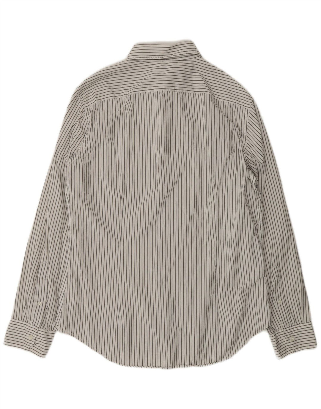 BENETTON Chemise Homme 2XL Blanc Rayé Coton