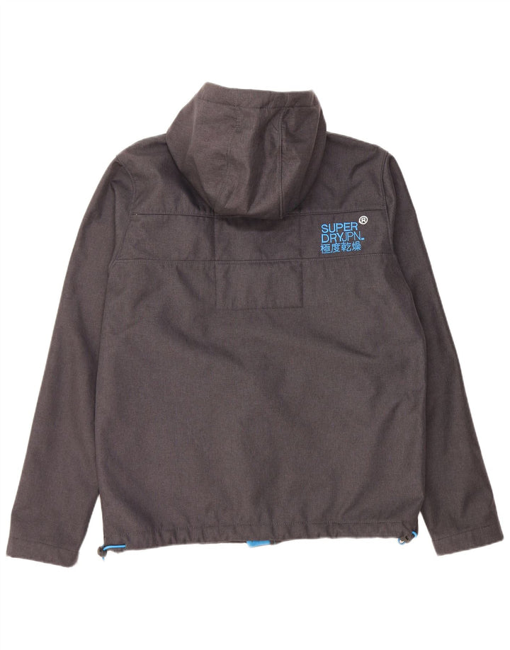 SUPERDRY Veste coupe-vent à capuche graphique pour hommes UK 42 XL Gris Polyester