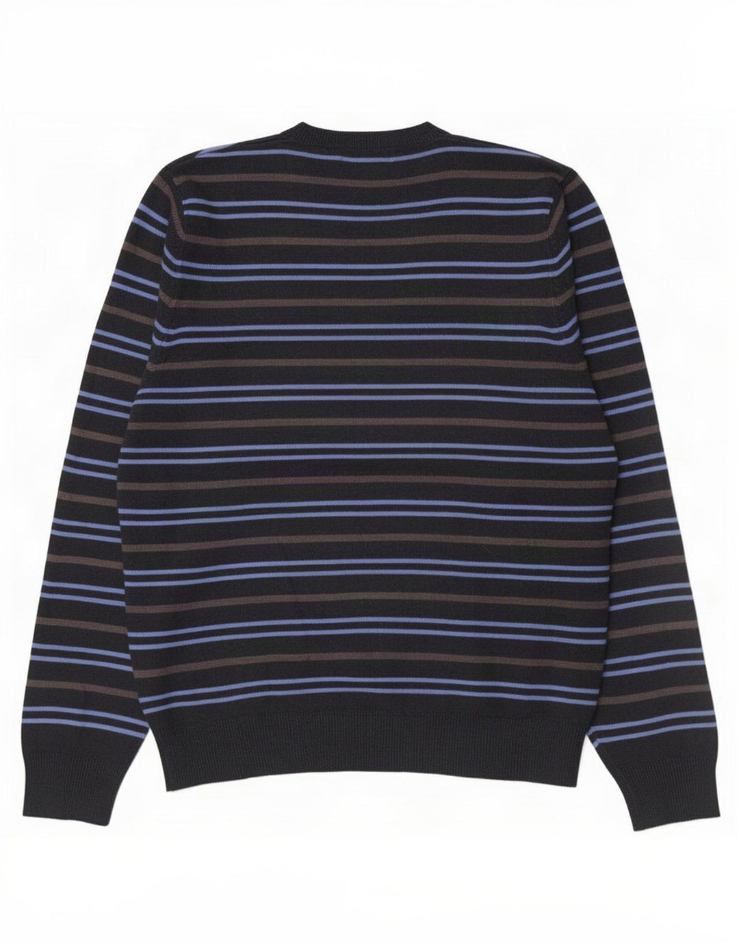 Marks & Spencer Pull col V pour homme en acrylique rayé bleu marine moyen