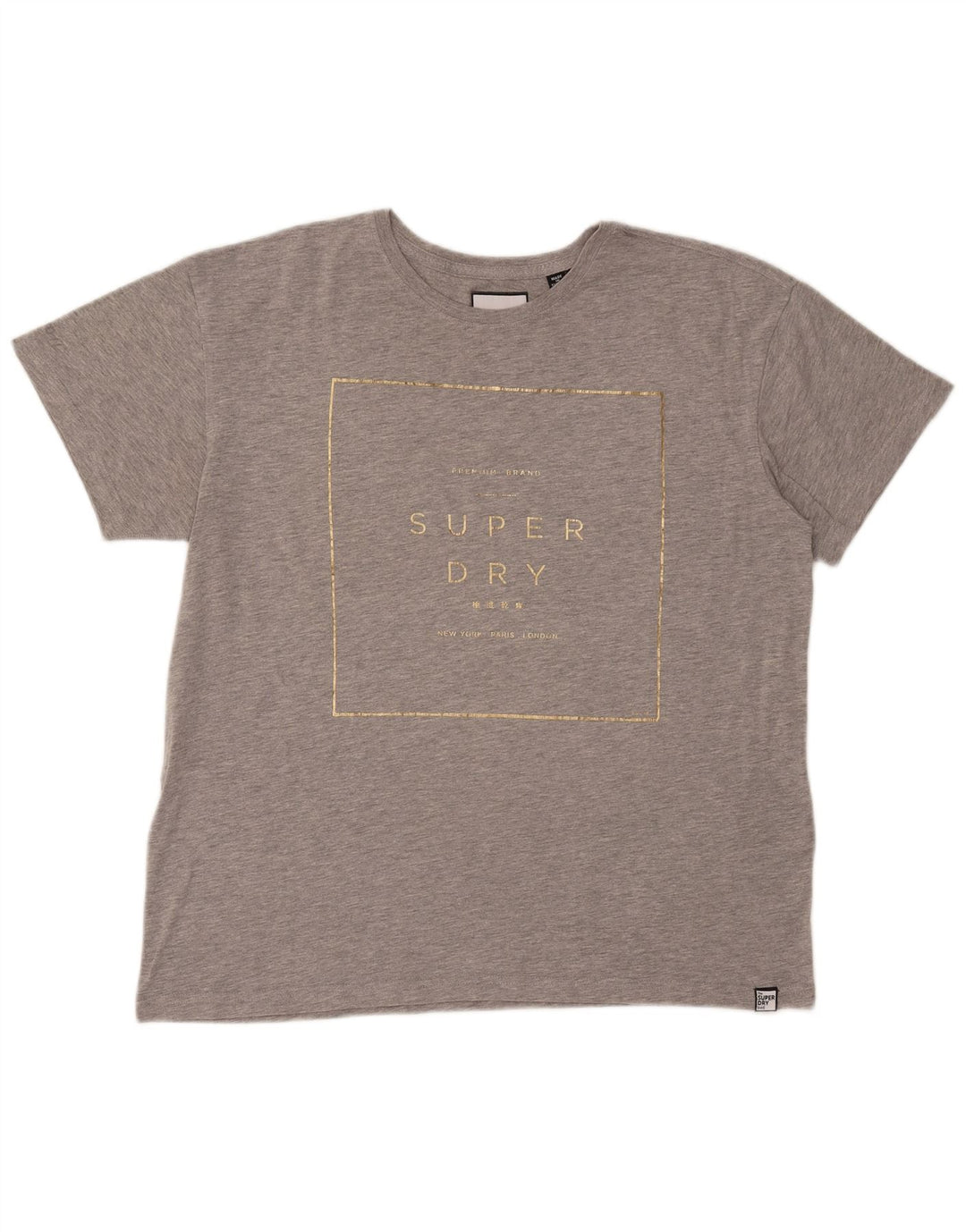 SUPERDRY T-Shirt Graphique Femme UK 14 Large Gris Coton