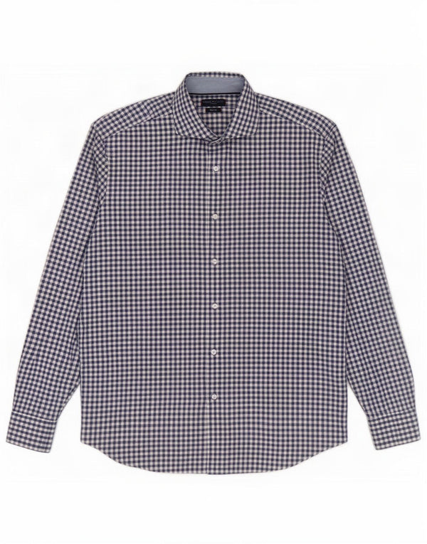 Tommy Hilfiger Chemise en flanelle sur mesure pour homme Taille 44 17 1/2 XL Bleu marine