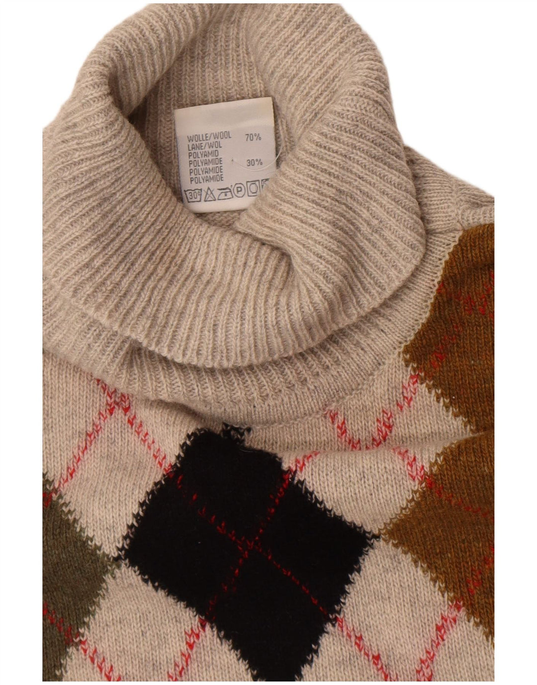 Tom Tino Pull col roulé homme IT 50 Gris moyen Argyle/Diamant