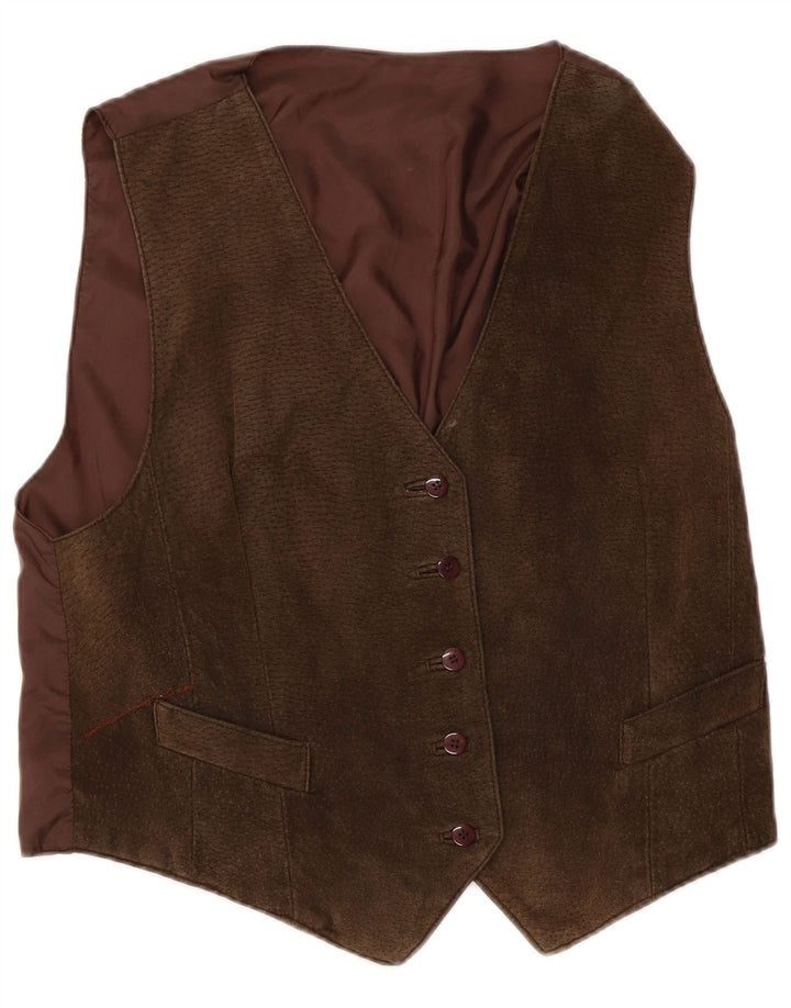 ST. BERNARD Gilet en Daim Femme UK 44 Marron Moyen Polyamide