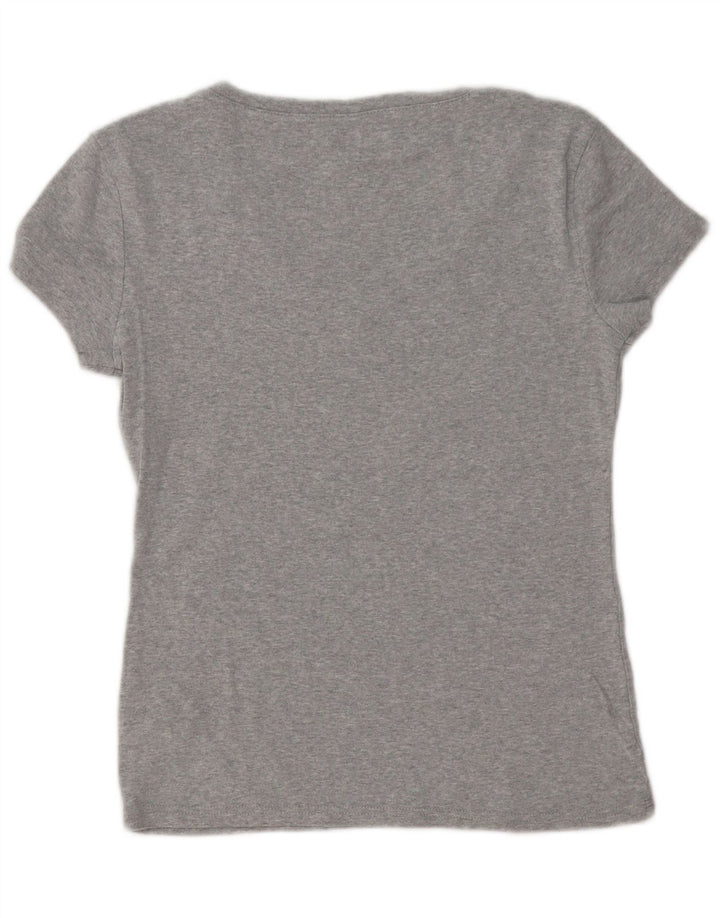 TOMMY HILFIGER Haut T-Shirt Femme UK 12 Gris Moyen