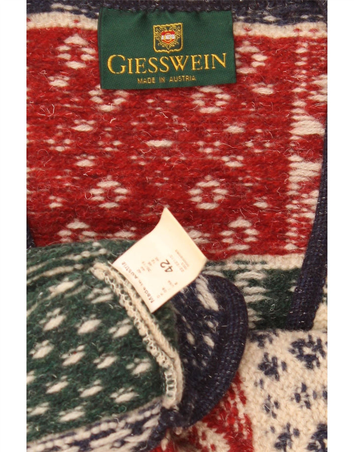 Giesswein Cardigan Femme Pull EU 42 Large Multicolore Géométrique