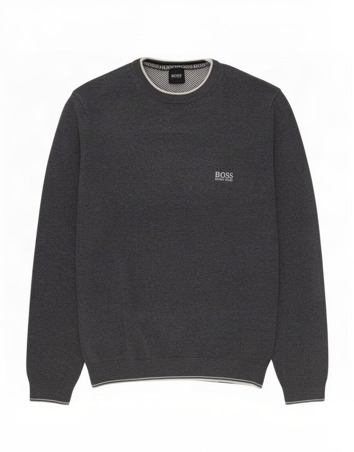 Hugo Boss Pull à col rond homme gris moyen