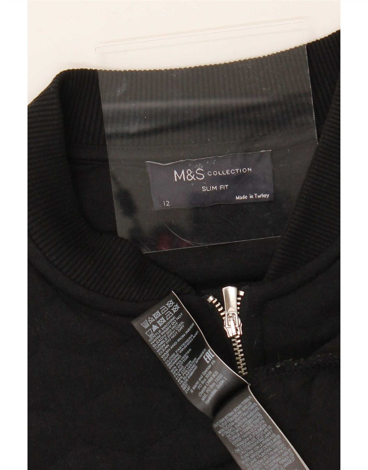 Marks & Spencer Veste de survêtement coupe slim pour femme UK 12 Noir moyen