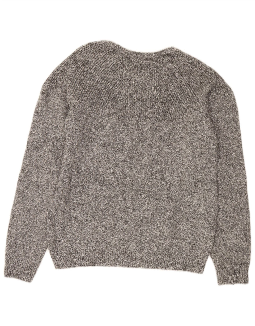 Zara Pull Col Bateau Homme Gris Moyen Laine Mouchetée