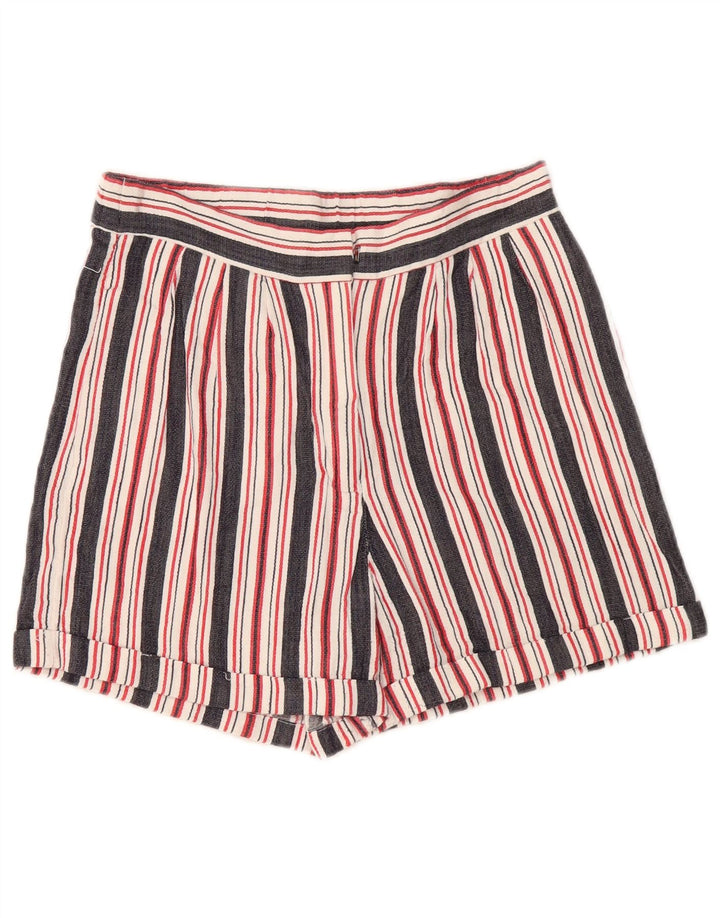 French Connection Short Chino Femme UK 8 Small W28 Rayé Multicolore
