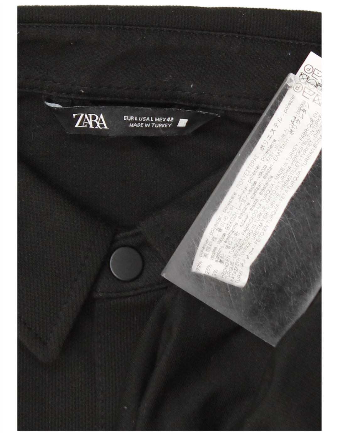 Zara Homme Surchemise Chemise Large Noir Polyester