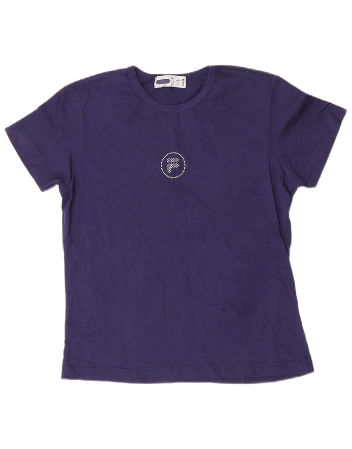 Fila T-Shirt Femme Top IT 46/48 Large Bleu Marine Coton