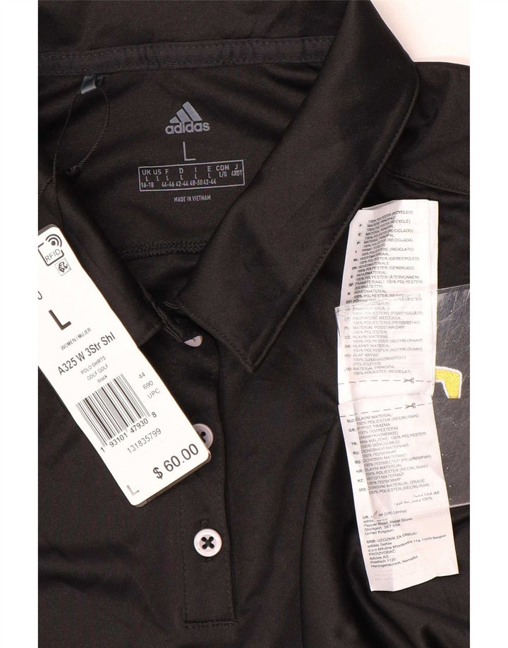 Adidas Polo Femme UK 16/18 Grand Noir Polyester