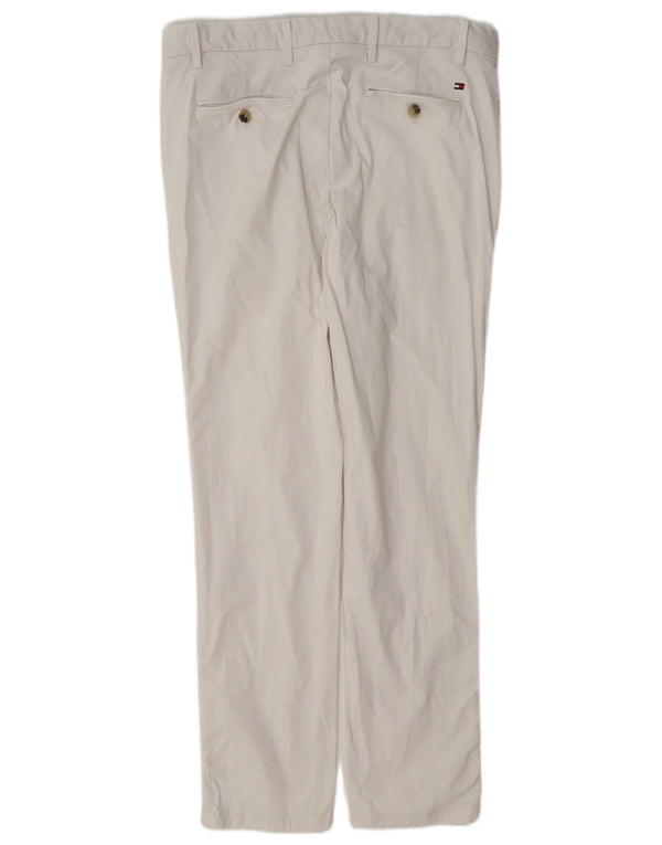 Tommy Hilfiger Pantalon de costume droit pour homme W33 L30 Blanc Coton