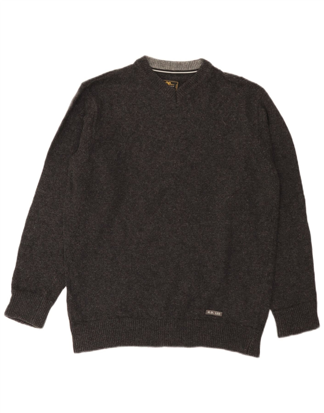 Lee Pull Col V Homme Gris Moyen Laine