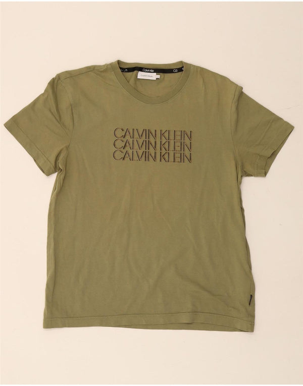 Calvin Klein T-shirt graphique pour homme en coton vert grand