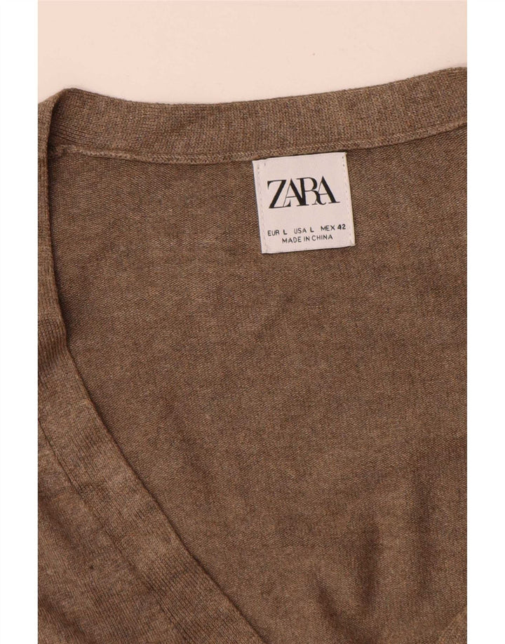 Zara Cardigan Homme Pull Large Beige