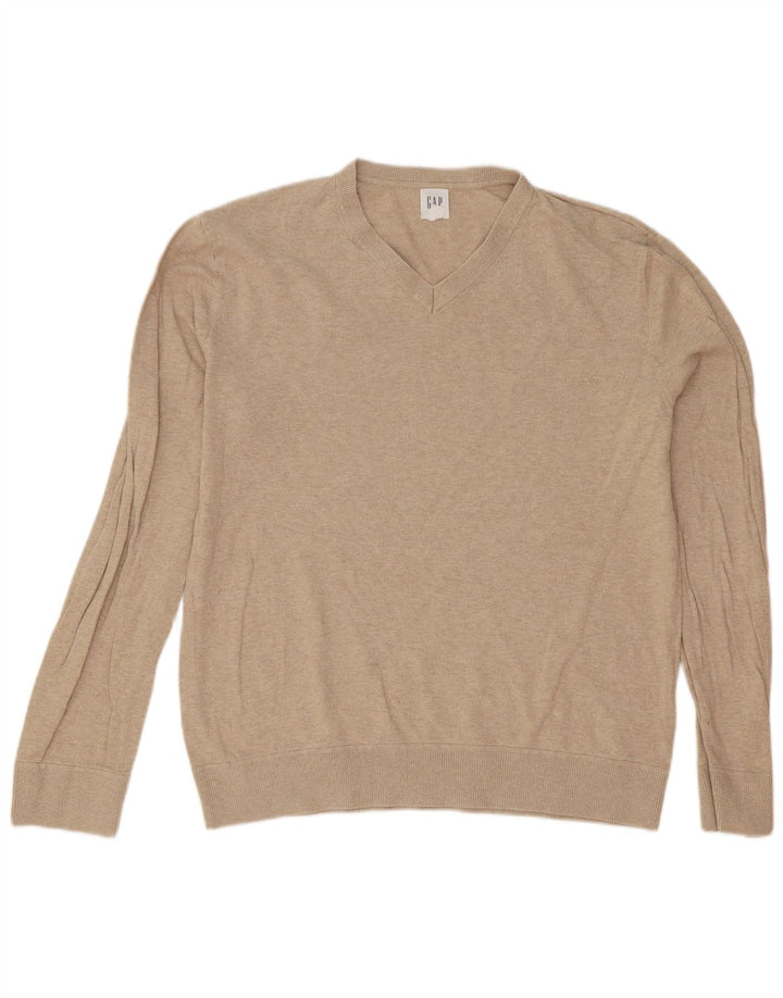 Gap Pull Col V Homme Grand Coton Beige