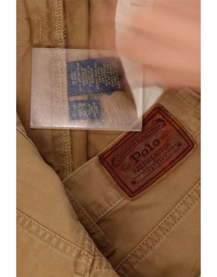 POLO RALPH LAUREN Pantalon décontracté droit pour homme W40 L36 Coton beige