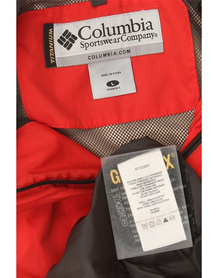 Columbia Veste de pluie à capuche pour femme UK 16 Large Rouge Polyester