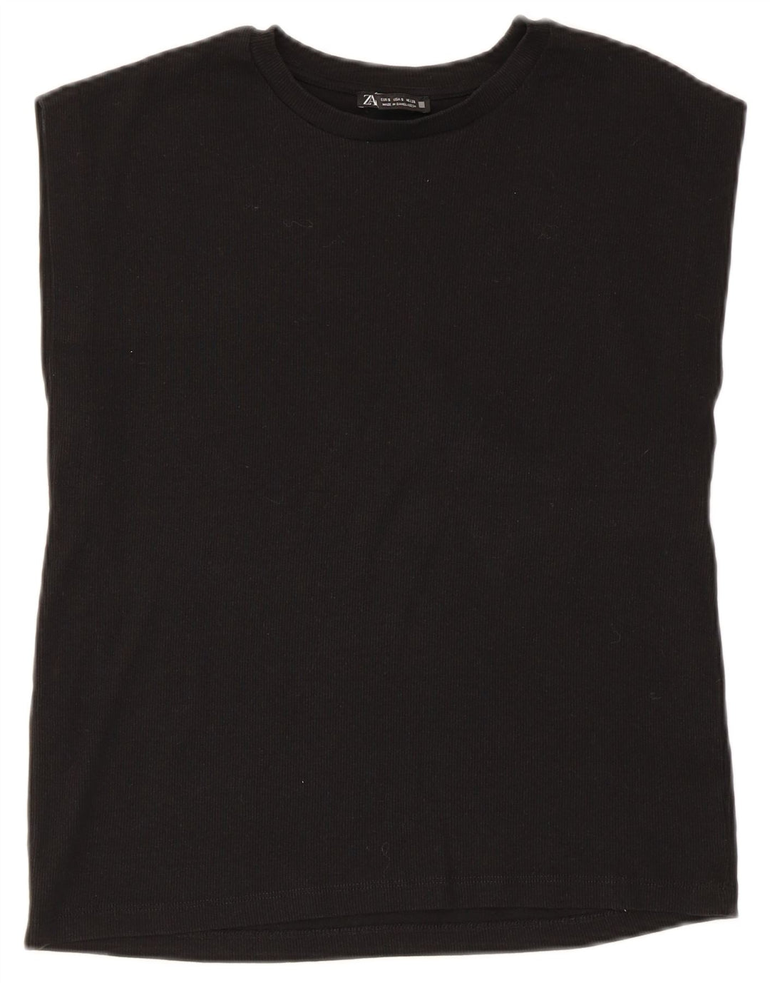 Zara Femme Débardeur UK 10 Petit Coton Noir