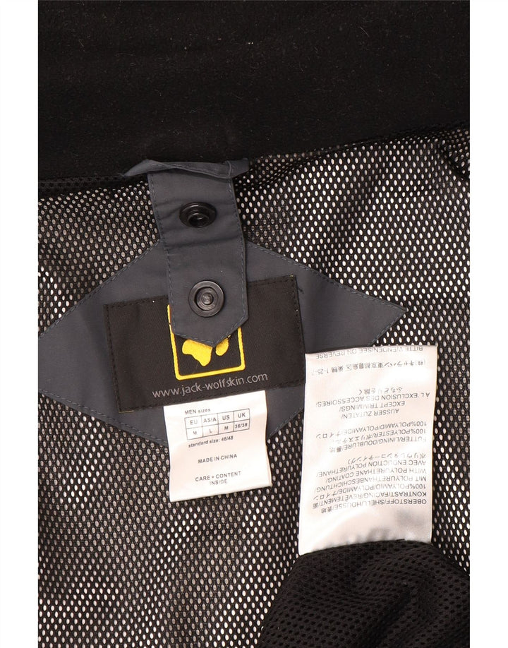 Jack Wolfskin Veste de pluie à capuche pour homme UK 36/38 Gris moyen Colourblock