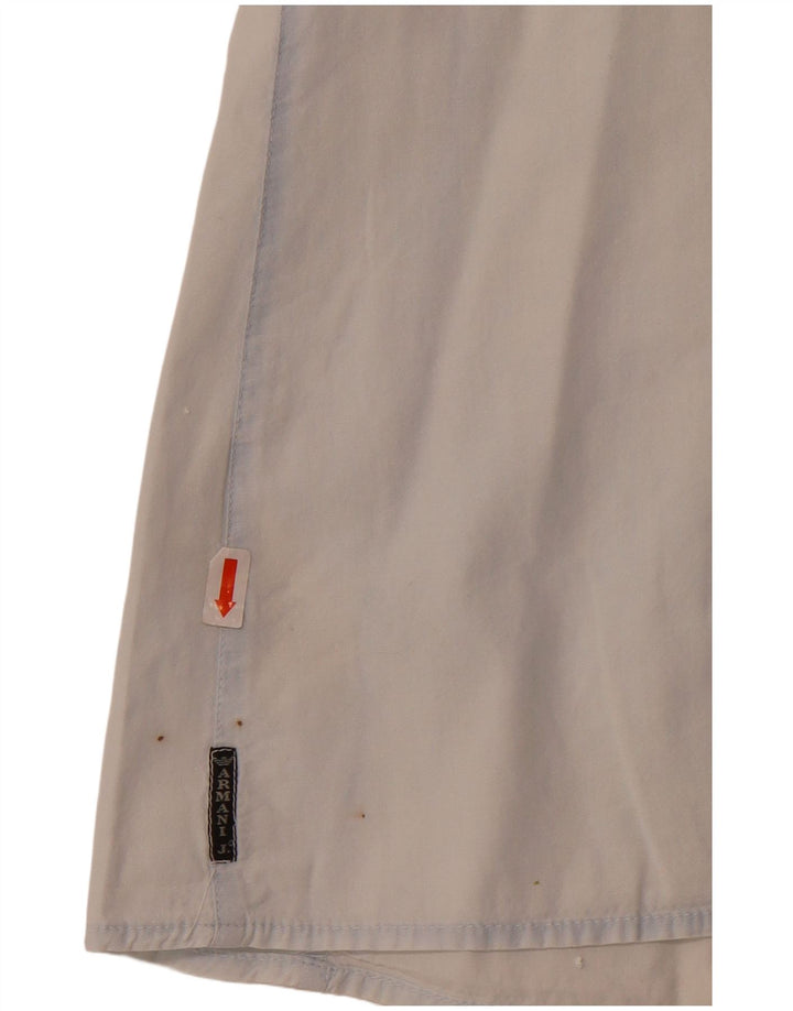 Armani Jeans Chemise sans manches pour femme UK 14 Large Bleu Coton