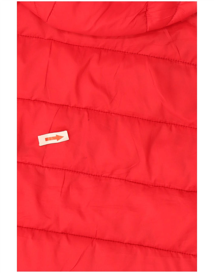 Calvin Klein Veste matelassée à capuche pour femme UK 16 Large Rouge Nylon