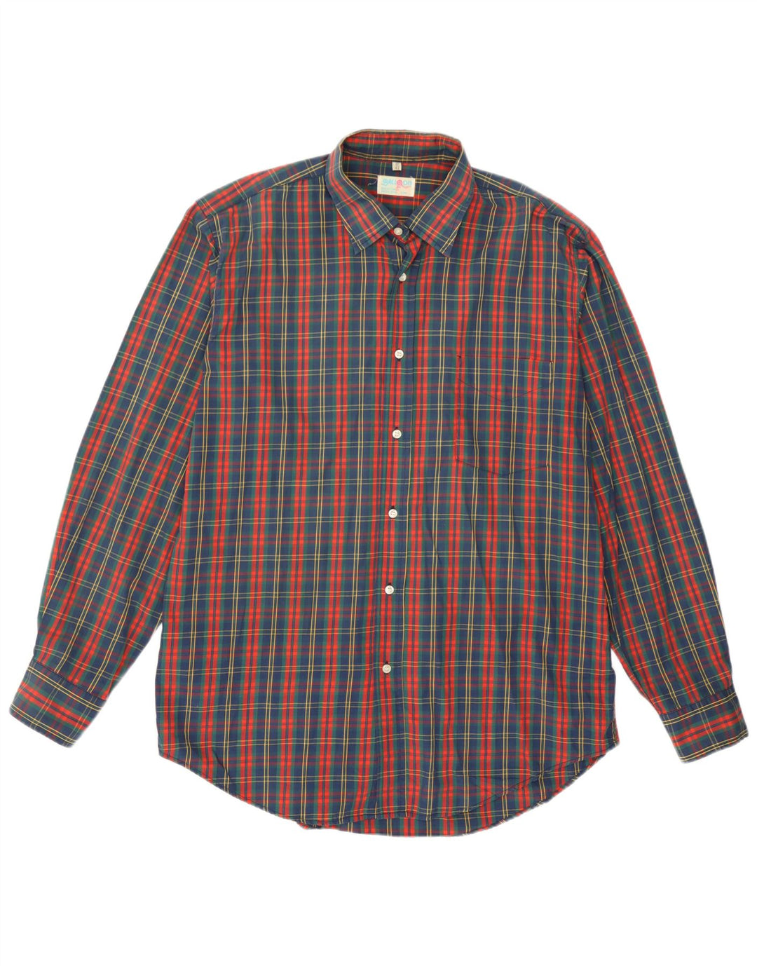 Chemise homme ballon taille 17 43 XL coton à carreaux multicolore