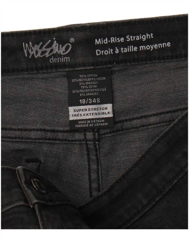 Mossimo Jean droit Super Strech taille moyenne pour femme US 18 2XL W40 L29 Gris