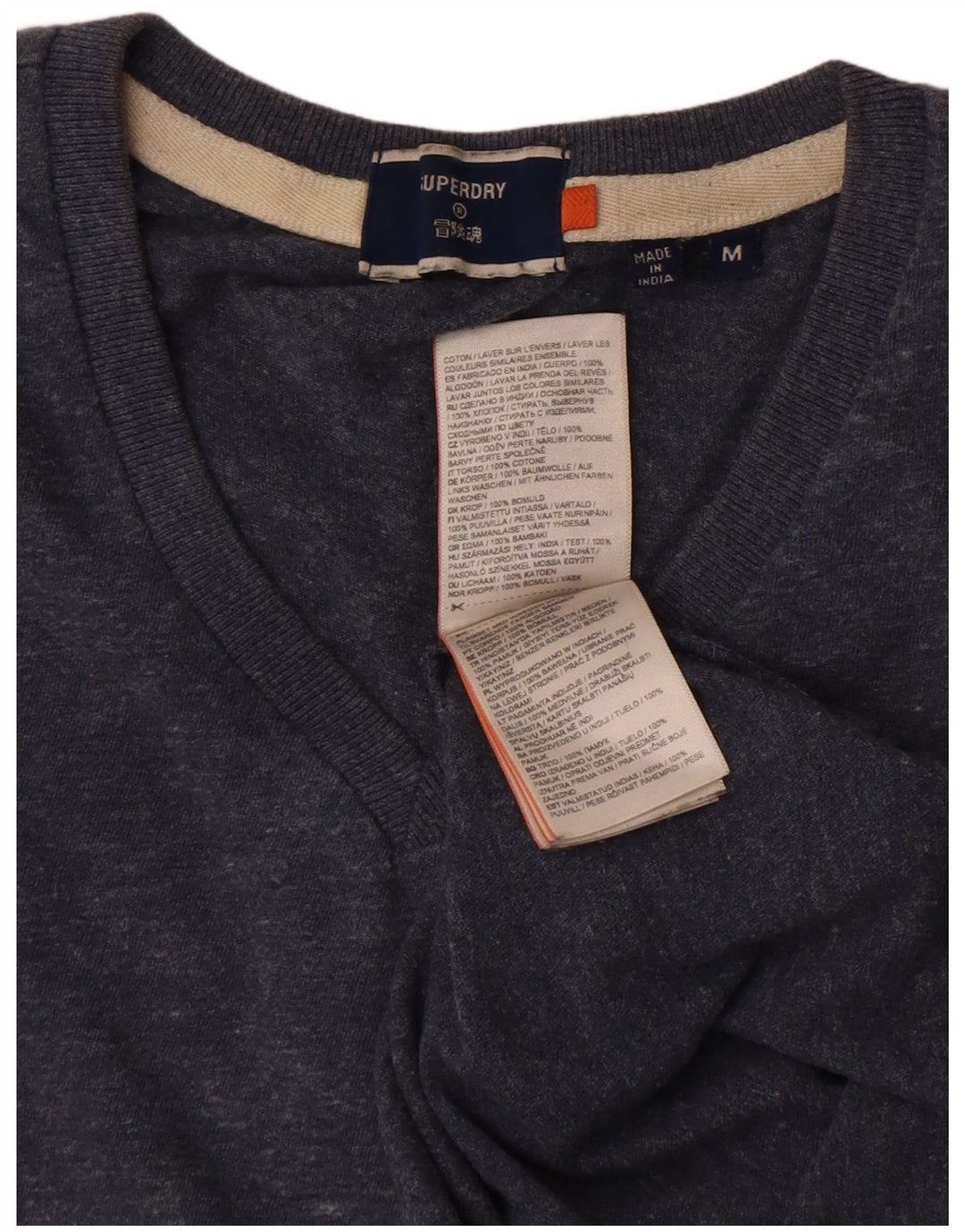 Superdry T-Shirt Homme Bleu Marine Moyen Coton