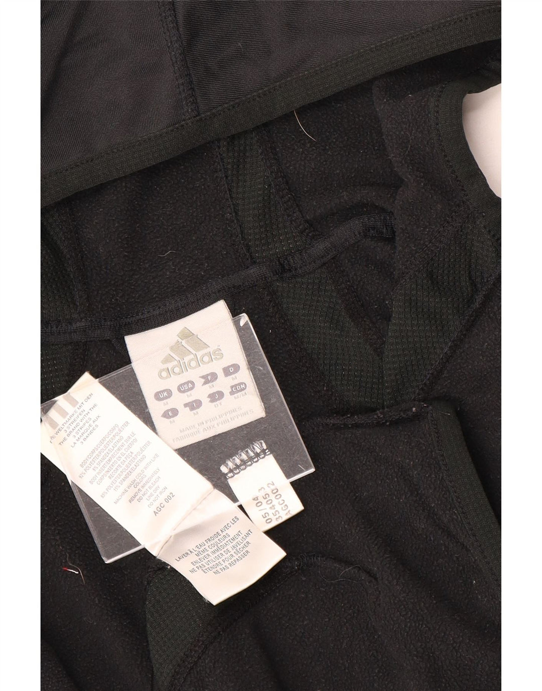 Adidas Pull à capuche zippé pour femme UK 12 Polyester noir moyen