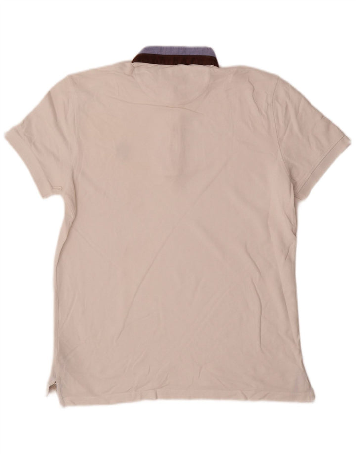Massimo Dutti Polo Homme Blanc Moyen Coton Colorblock