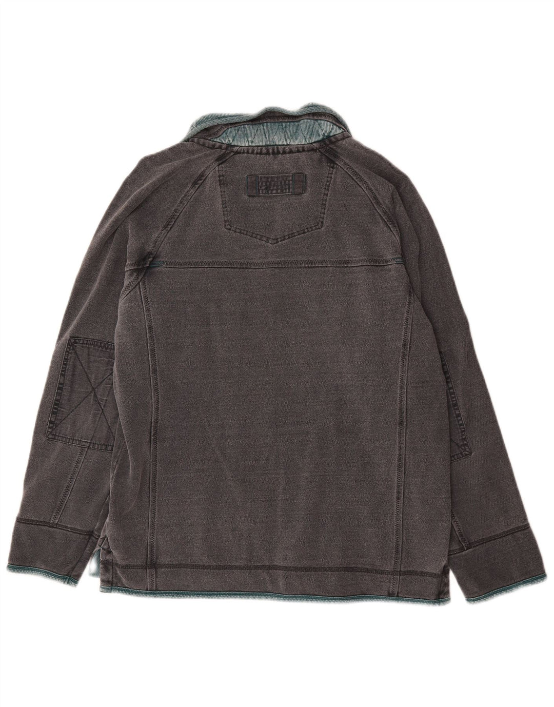 Fat Face Sweat-Shirt Col Zippé Homme Gris Moyen Coton