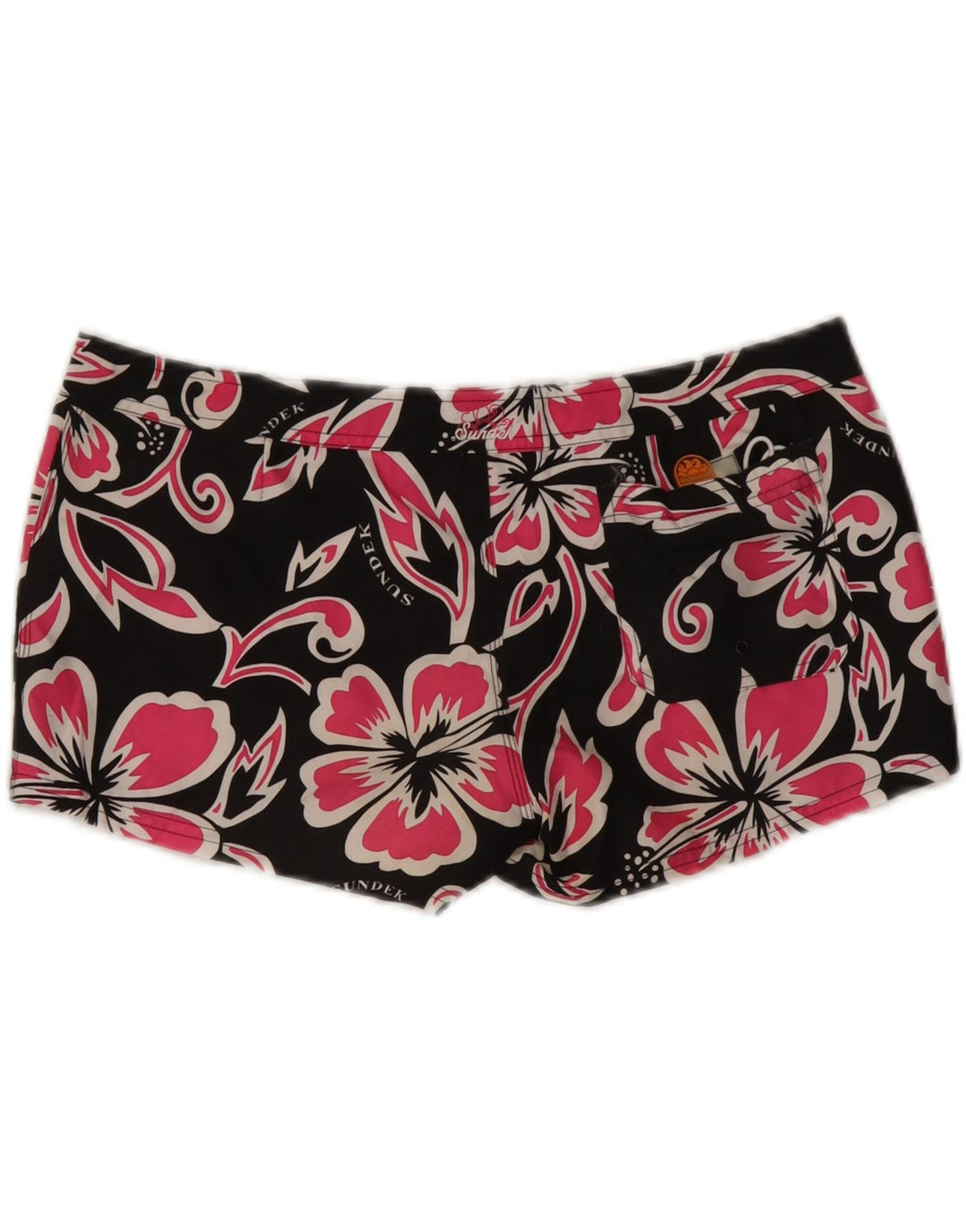 SUNDEK Short de bain pour femme US 6 Medium Noir Floral Polyester
