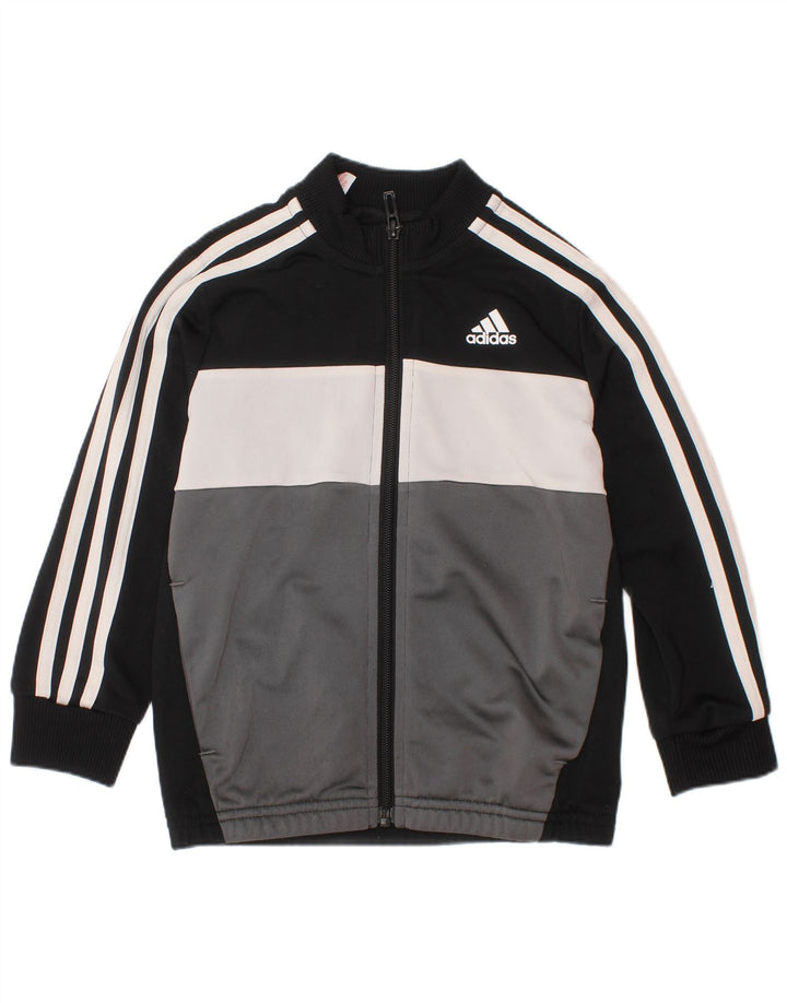 ADIDAS Veste de survêtement pour garçon 4-5 ans Noir Colourblock Polyester